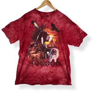 The Mountain Y2K Wind River T Shirt Mens Size XL Native American Western‎ Wolf